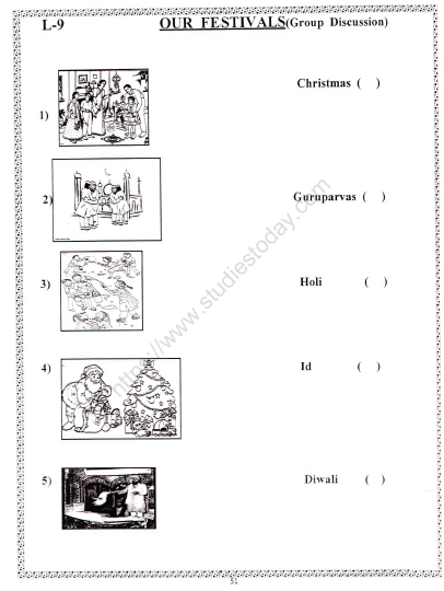 CBSE Class 2 EVS Our Festivals Worksheet